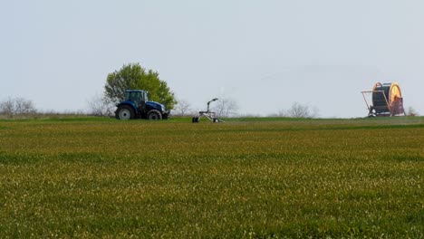 crops being irrigated by automated irrigation system