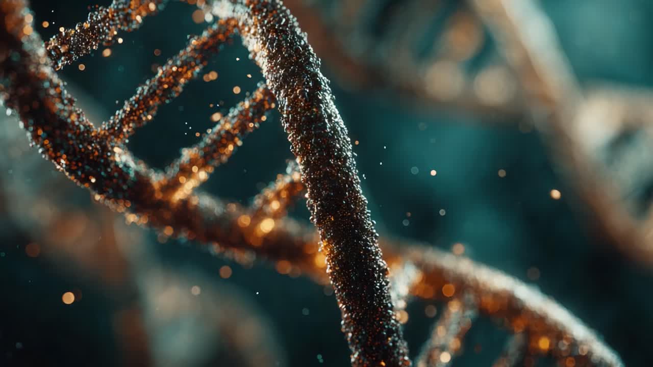 Captivating Close-Up of DNA Helix Structure Illustrating Genetic Material in Stunning Detail, Highlighting the Complexity of Life's Building Blocks