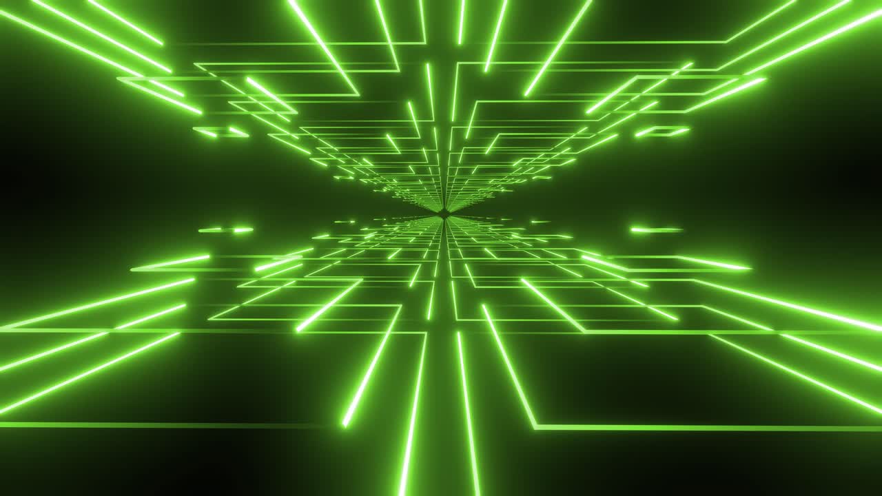 túnel verde de neón