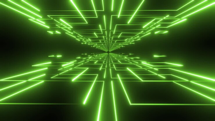 túnel verde de neón