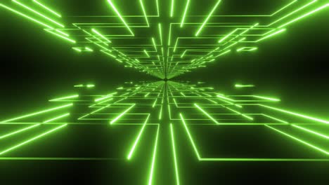 túnel verde de neón