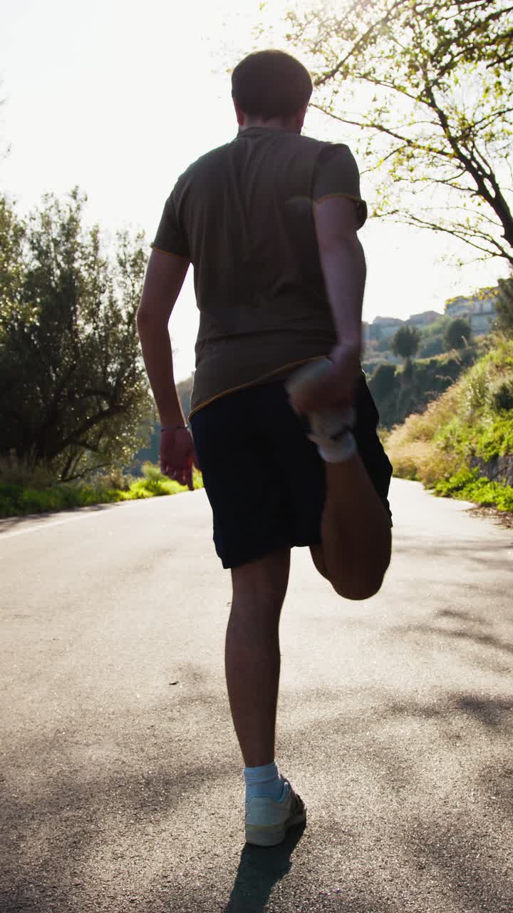 Athlete Warms Up Joints Before Outdoor Training