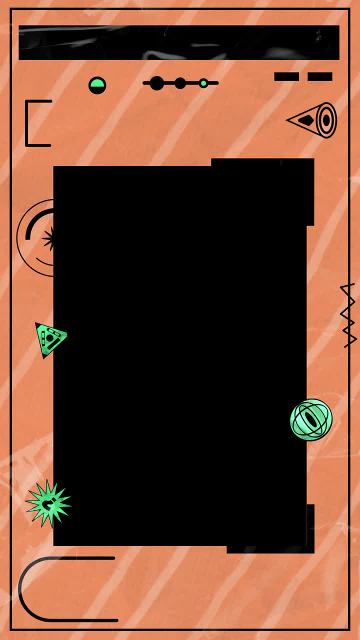 Orange Story Frames with empty copy space for writing custom text and your media (On Vertical Alpha)