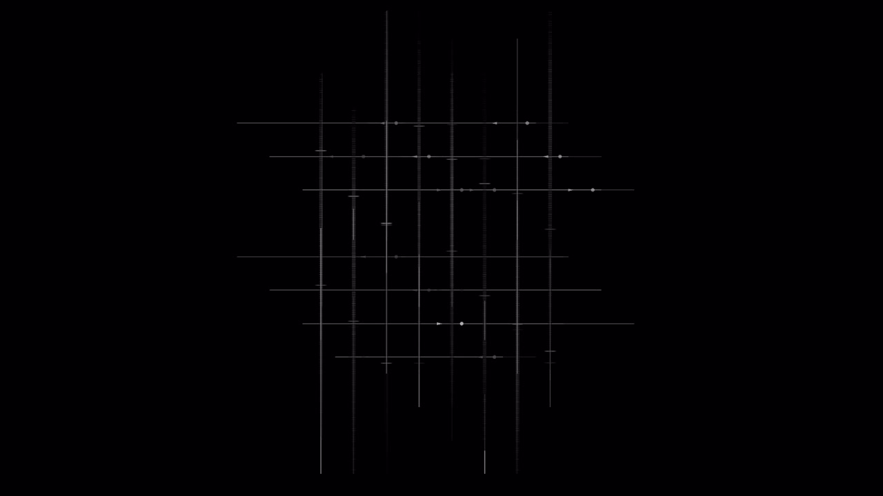 Abstract Digital Grid Expanding and Contracting on Black Background