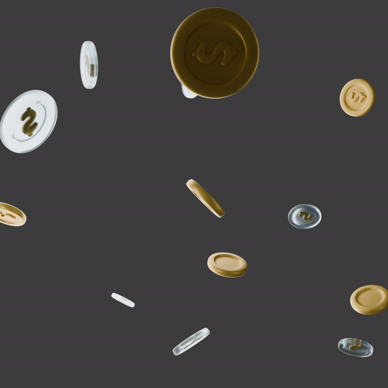 Falling Dollar Coins