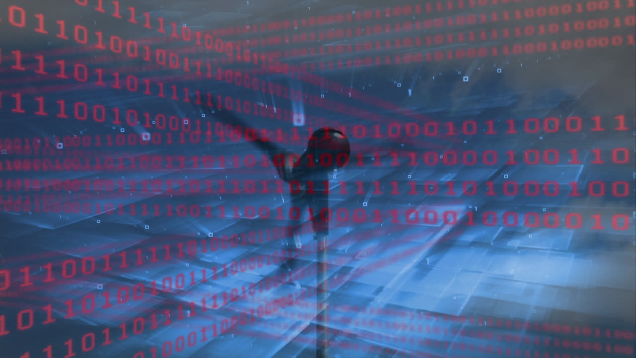 animación del procesamiento de datos sobre la turbina eólica