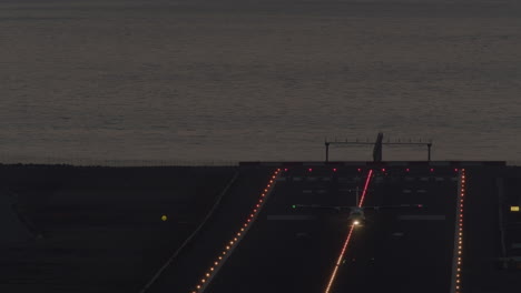 airplane departure at night