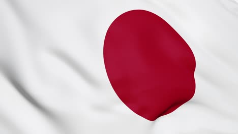 japan flag waving animation closeup