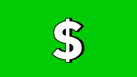 green screen animation of a dollar icon. perfect for video editing, finance content, or visual effects. use this loop able clip in your projects for creative money-themed visuals.