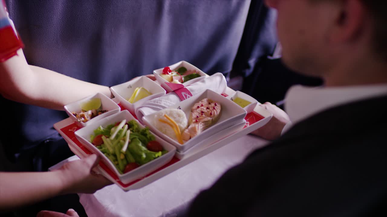 servicio de comidas en avión