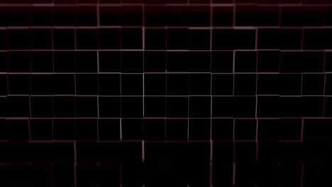 des cubes noirs abstraits en cascade tournent en arrière-plan et s'approchent lentement.