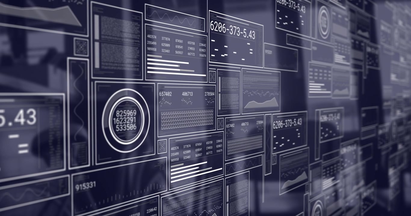 Animasjon av behandling av finansielle data over kontor