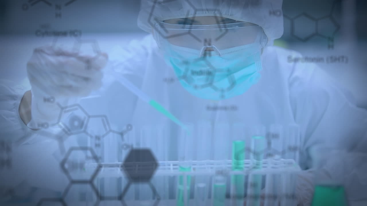 científico en un laboratorio con un tubo de ensayo