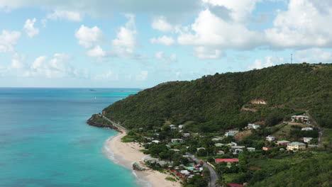 drone footage of sand beach in the caribbean