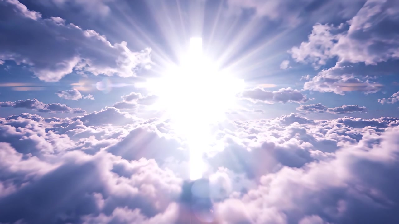 Sfondo per Adorazione 4K: Croce Cristiana e Luce Celeste