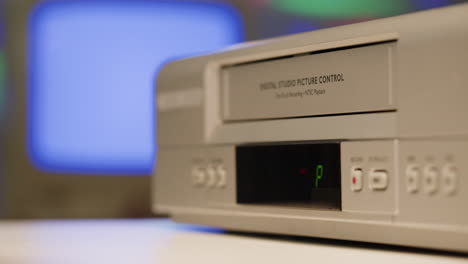 vintage vhs video player and cassette