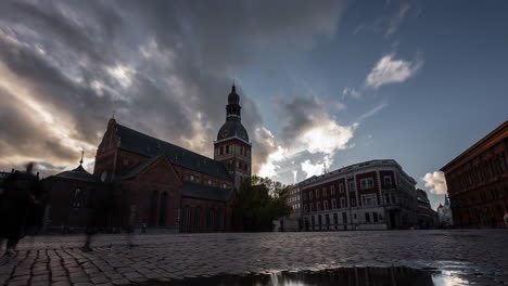 tallinn old town square with st. olav's church