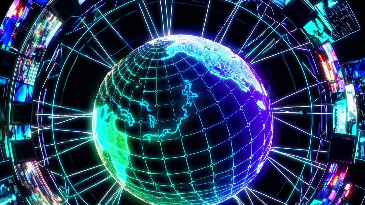 Abstract Digital Globe with Global Network