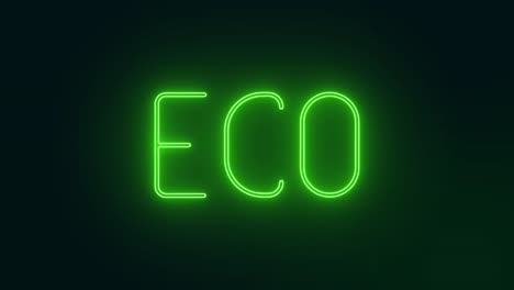 flickering neon eco sign