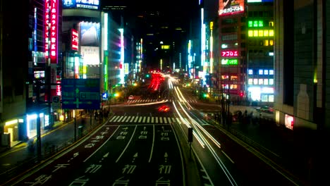 night lapse at shinjuku south side wide shot zoom in