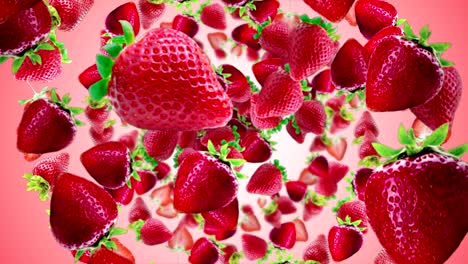 falling strawberries background, loop, with alpha channel