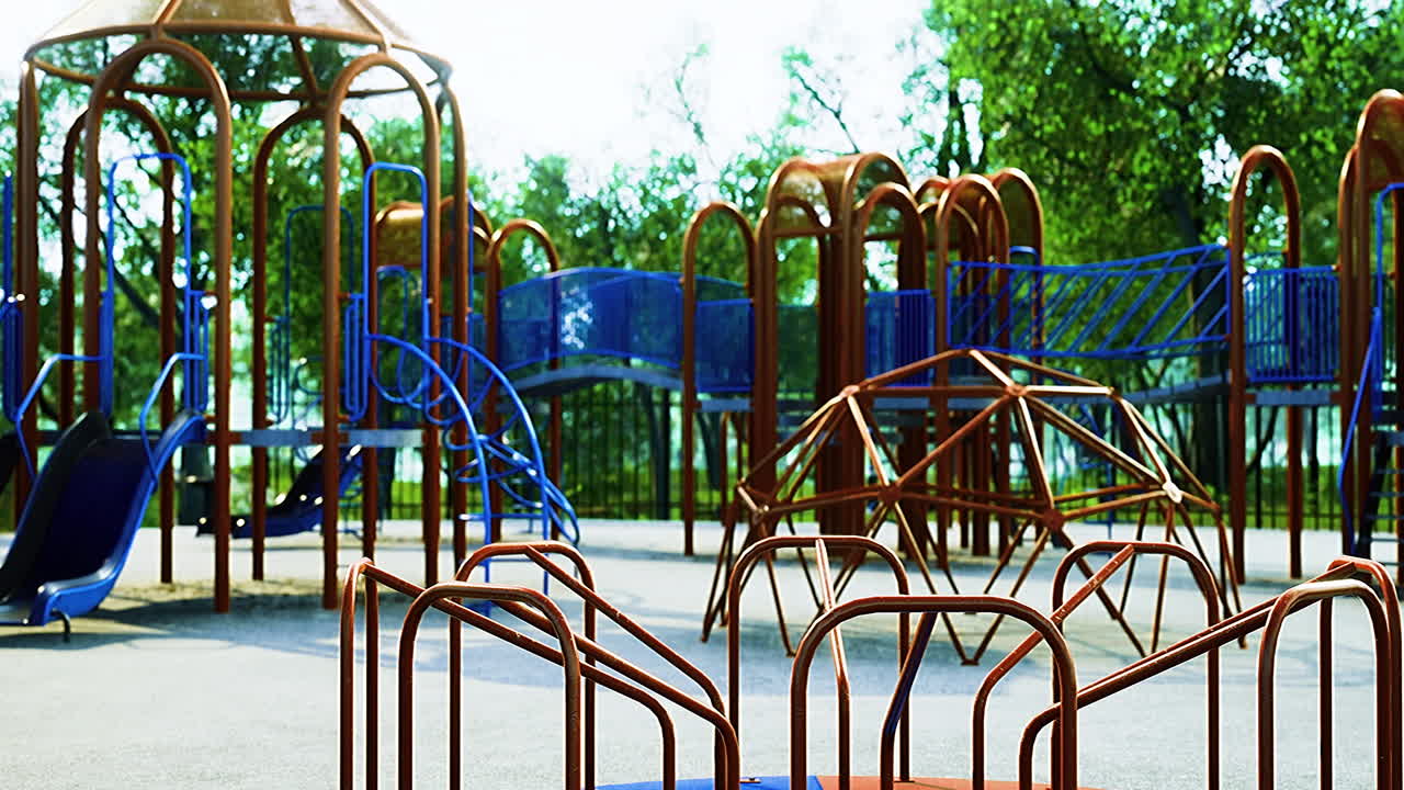 Bright and inviting playground filled with colorful structures for fun play