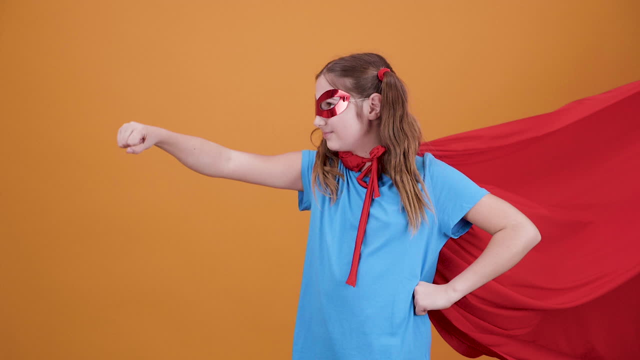 Girl in superhero costume