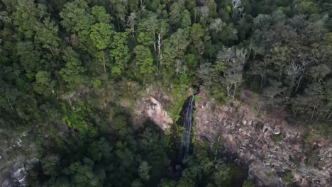 Plunge-Waterfall-Of-Morans---UNESCO---Green-Mountains-At-Lamington-National-Park---Gold-Coast,-QLD,-Australia