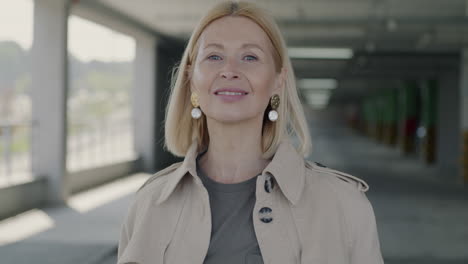 Portrait of a woman in a parking garage
