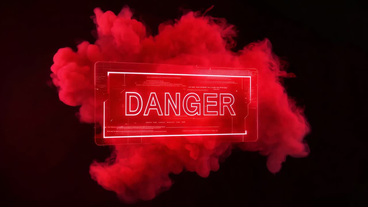 은 연기의 위험 경고 표지판