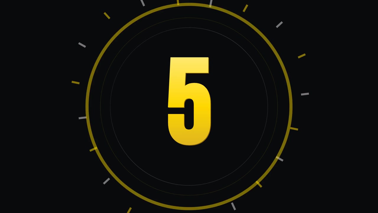 Digital Countdown Timer from Ten to Zero