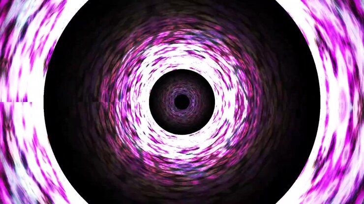 Abstract Tunnel of Pulsing Purple and White Light