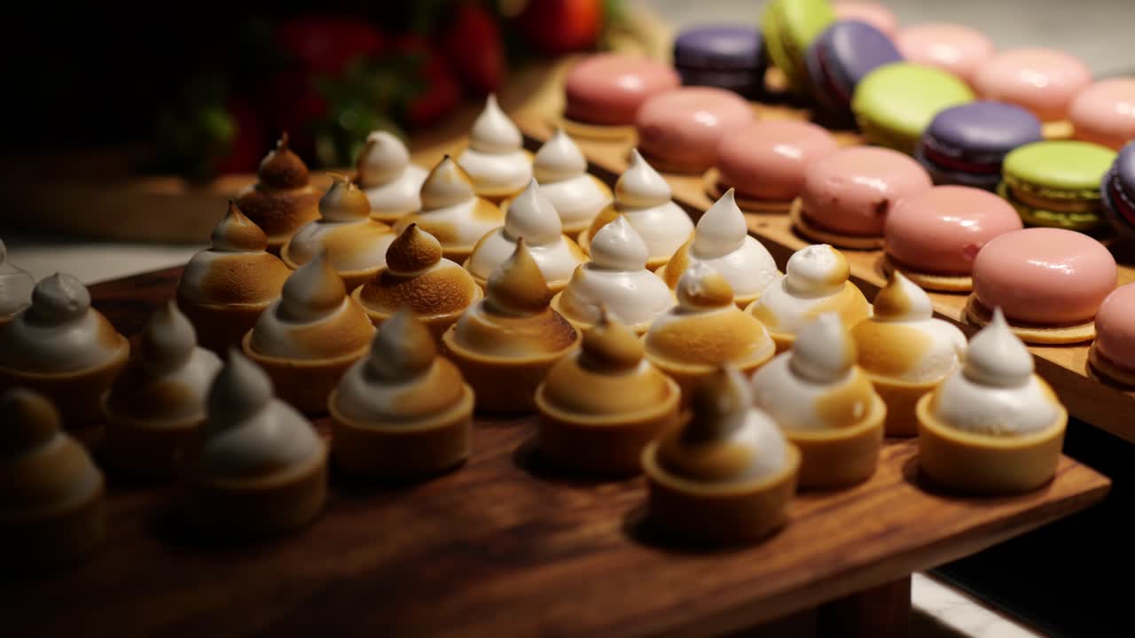Various Sweet cakes as a dessert on the table