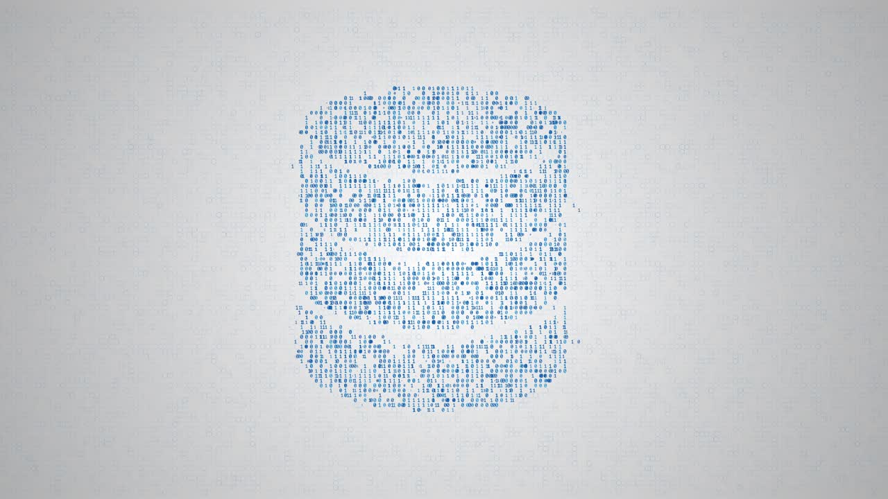 código binario hacer silueta de primer plano del signo de la base de datos