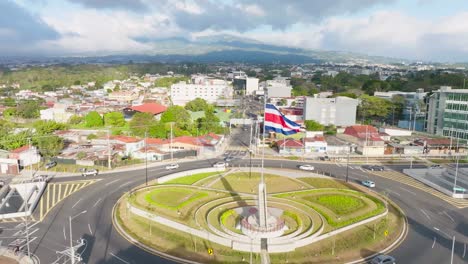 San-Jose,-Costa-Rica---February-28,-2023---Rotonda-De-La-Bandera-Roundabout-In-San-Pedro