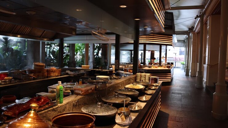 Time-lapse of a stylish restaurant from day to evening