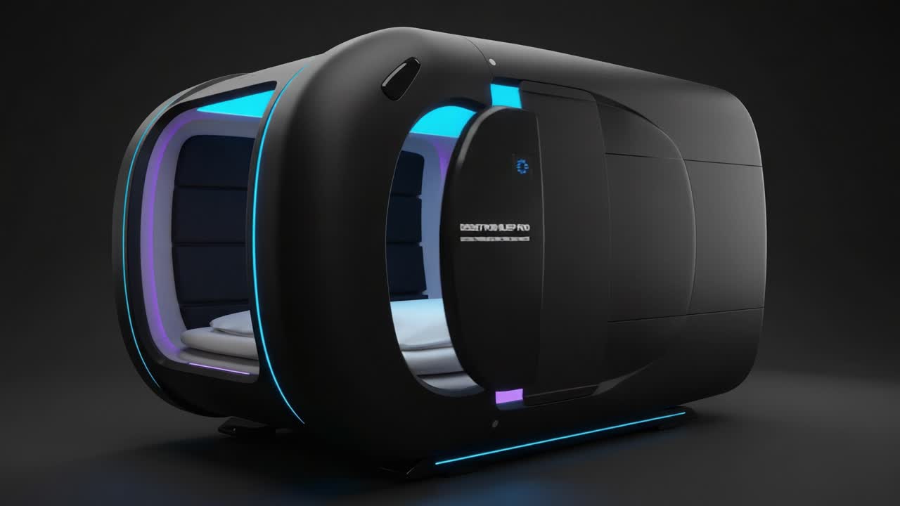 Innovative Sleep Pod Designs: A Look into the Future of Resting Spaces with Sleek, Futuristic Aesthetic and Advanced Comfort Features