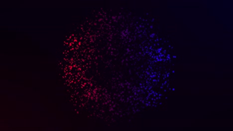 abstract red and blue dot pattern on a black background