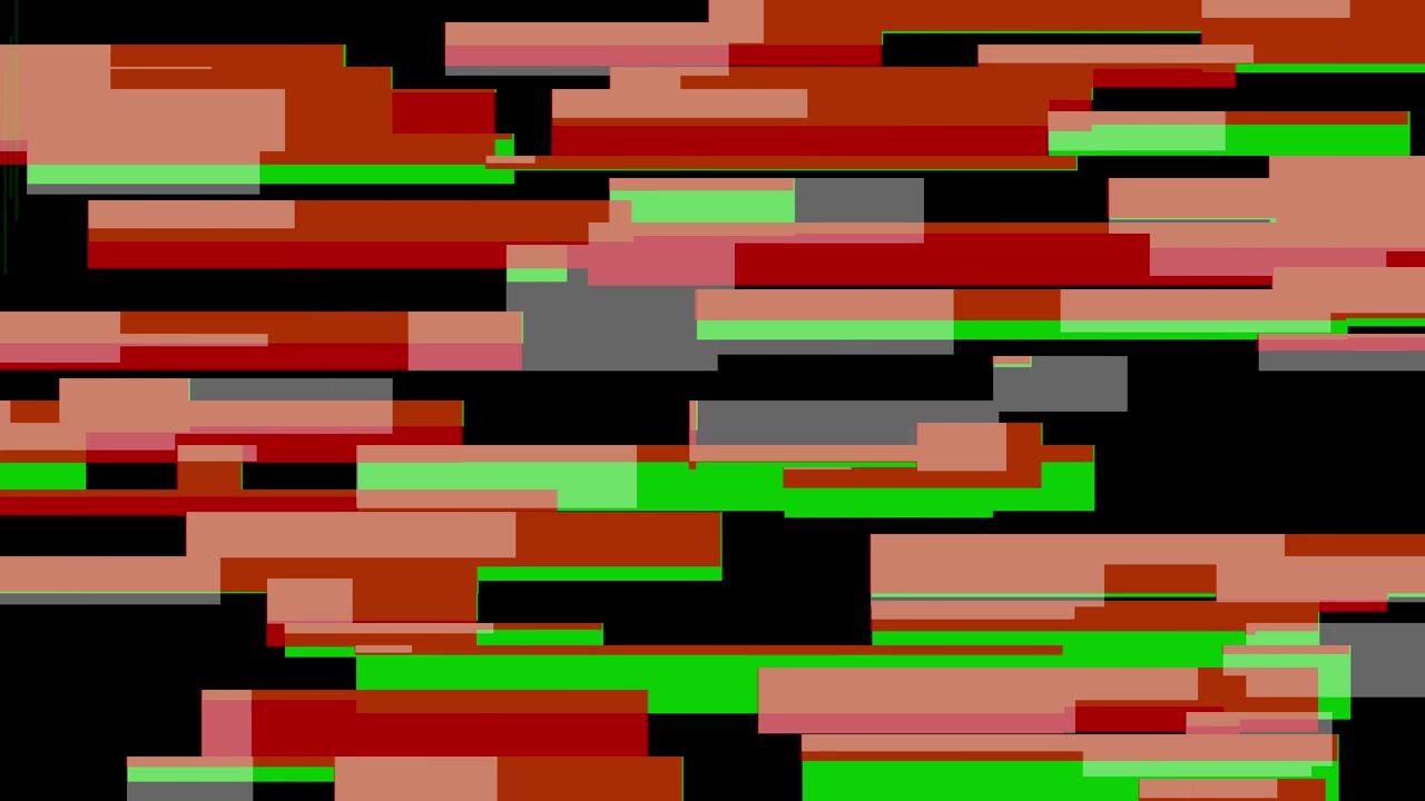Effetto Glitch Digitale Astratto con Rettangoli Rossi e Verdi