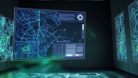 futuristic city planning interface