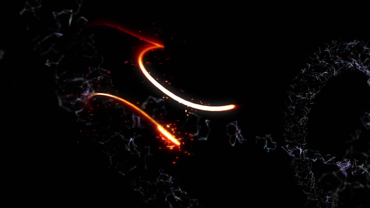 rastro de luz brillante contra un fondo negro