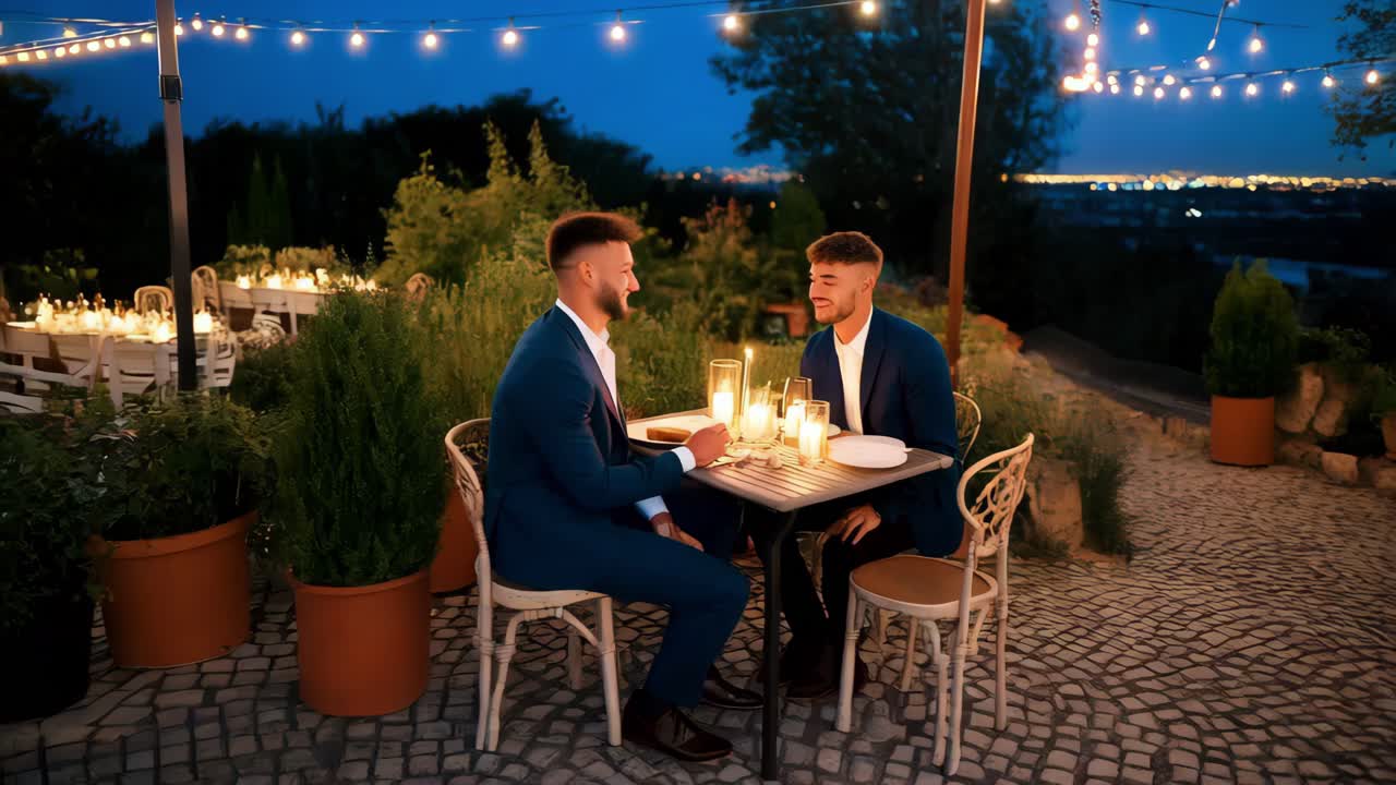 두 낭만적 인 저녁 식사