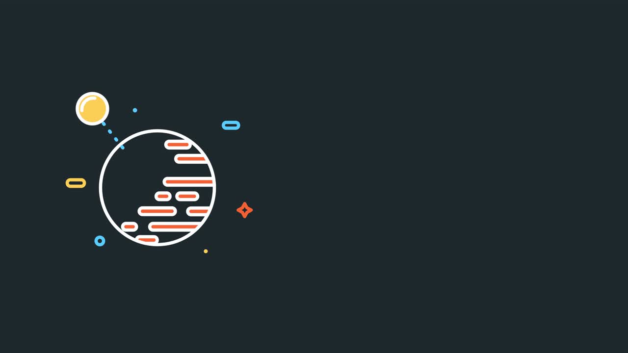 검은색 배경의 만화 공간 스케치의 4k 비디오.