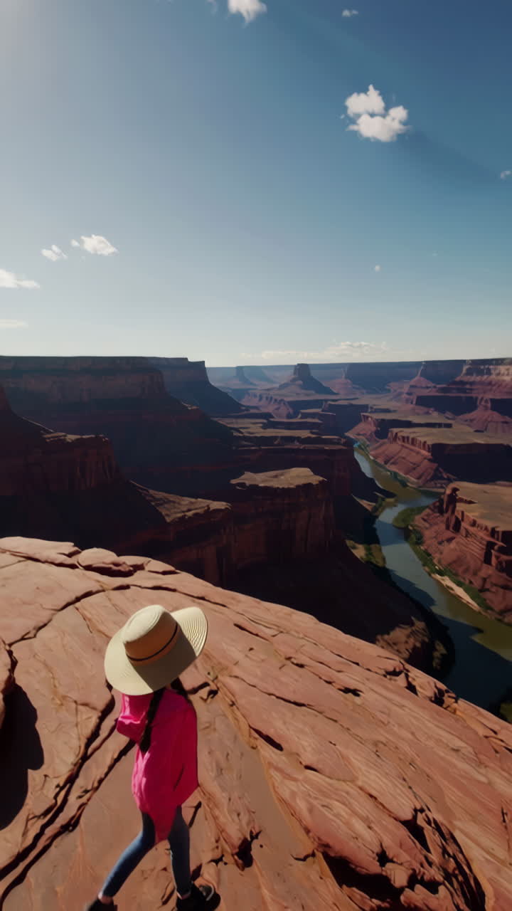 Woman admiring the vast canyon landscape
