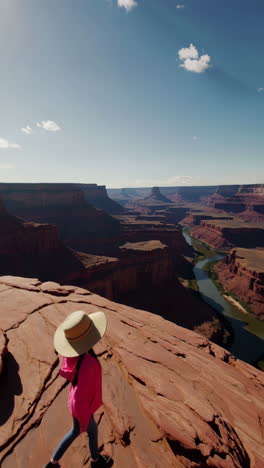 woman admiring the vast canyon landscape