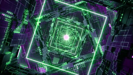 loop rhombus futuristic neon tunnel in 4k