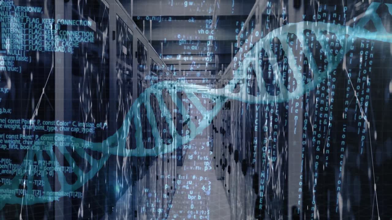 Animation of medical data processing over server room