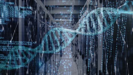 animation of medical data processing over server room