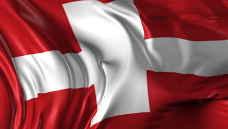 beautiful 3d animation of switzerland flag in loop mode