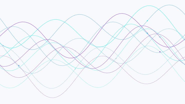 Abstract Animated Wave Lines with Connecting Dots